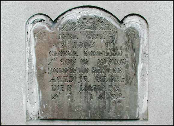 George Bonfield (1690/1691) headstone.