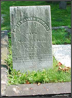 Headstone of Moses Allen Pickett (1853).