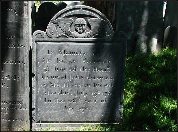Headstone of Mr. Jonas Glover (1789).