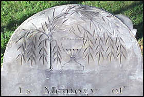 Willow and Urn on Headstone (Gravestone).