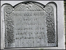 Headstone of Christopher Lattimore.