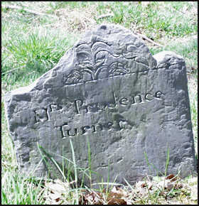 Prudence Turner (1717) footstone.