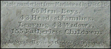 Men & Boys lost from Marblehead on the Grand Banks of Newfoundland in the memorable gale of 1846.